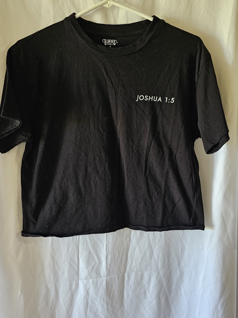 Queen Bee Black Joshua 1:5 Crop Tee